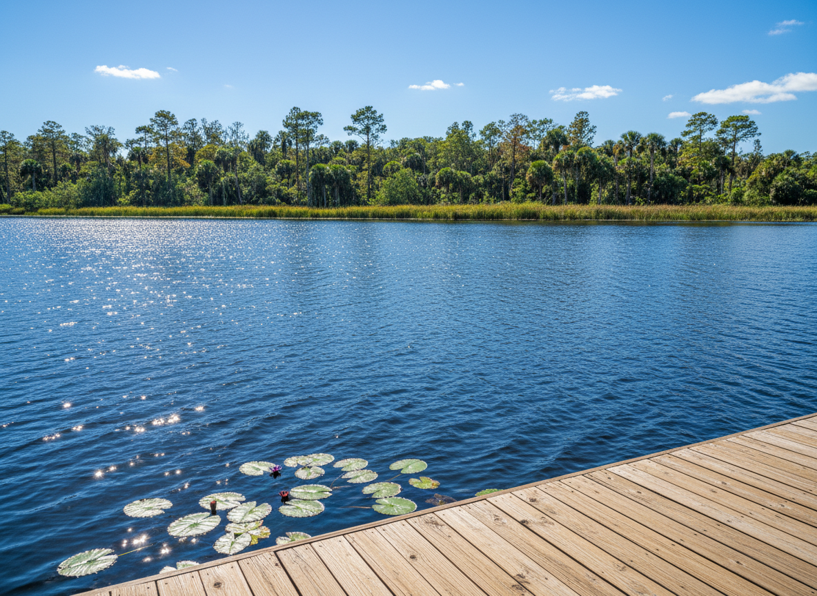 Clear freshwater lake in Central Florida